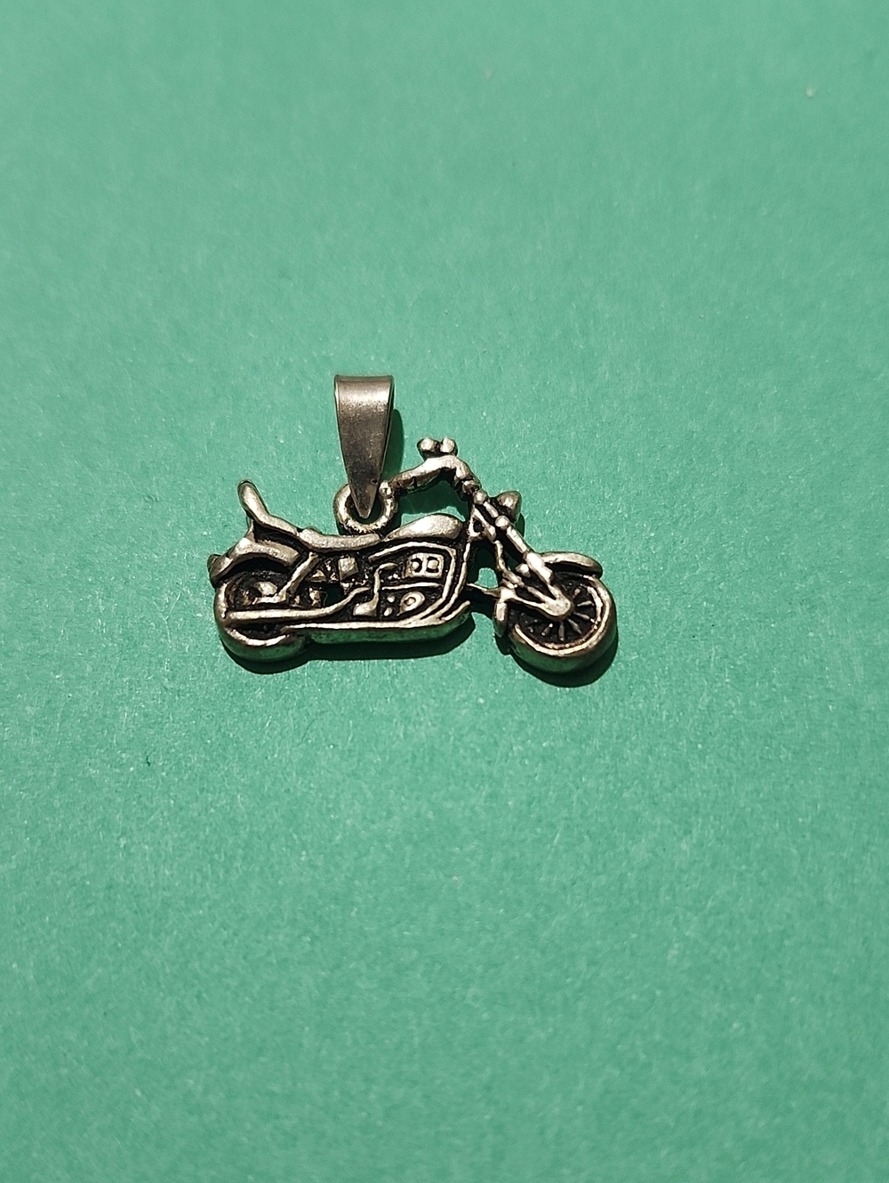Sterling Silver Chopper Motorcycle Pendant Charm